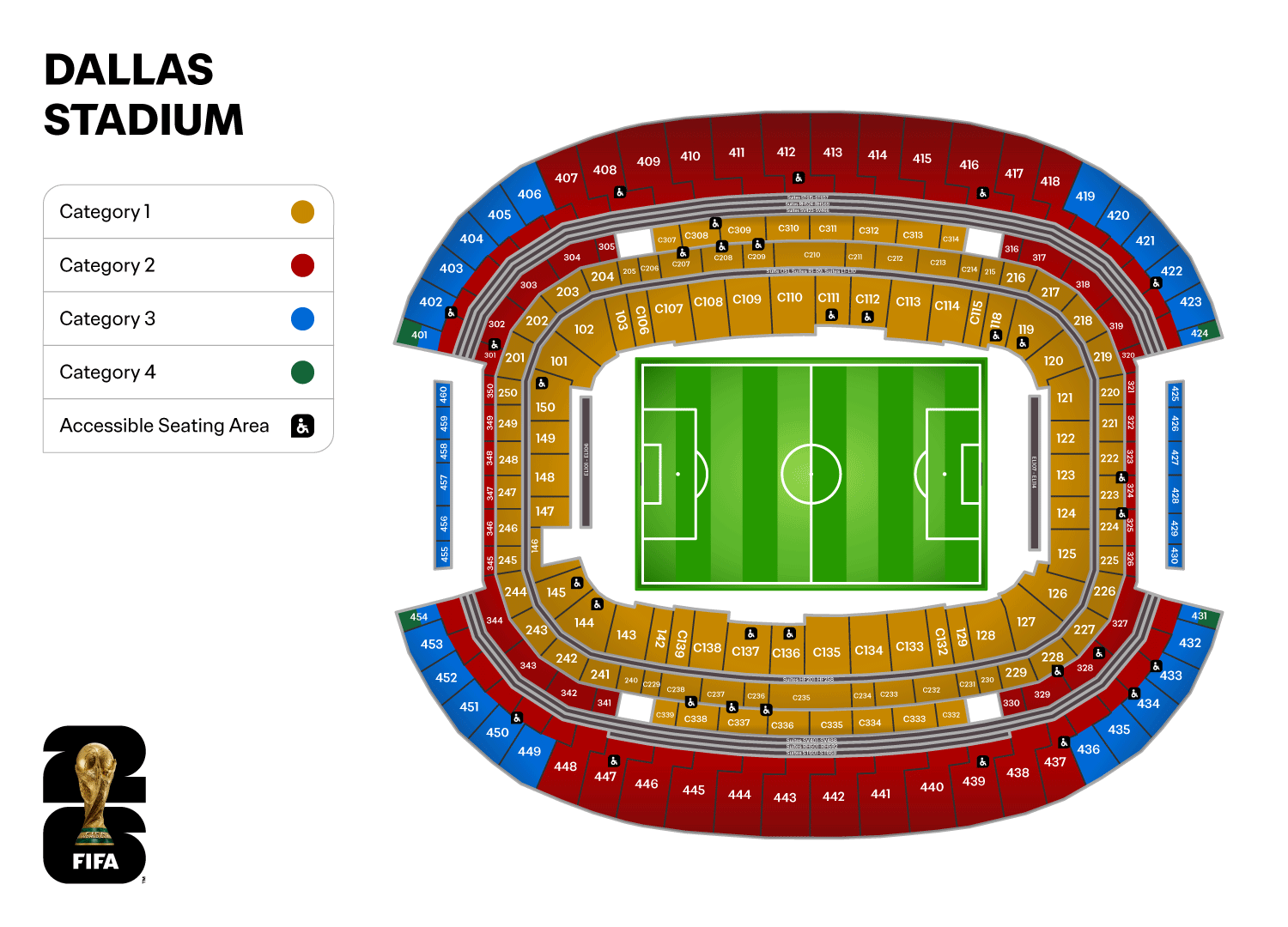 AT&T Stadium World Cup 2026 seating map