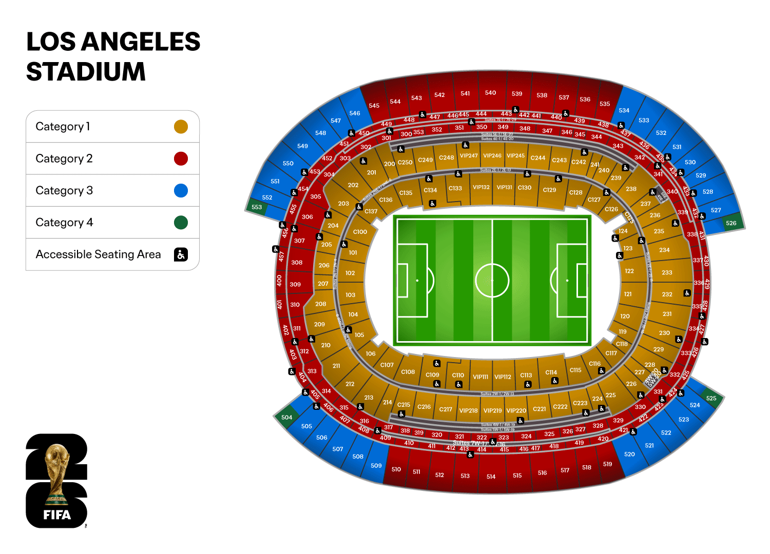 SoFi Stadium World Cup 2026 seating map