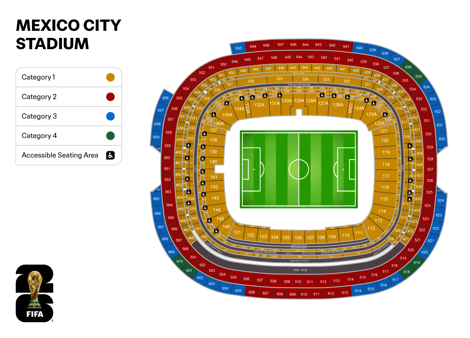 Estadio Azteca World Cup 2026 seating map