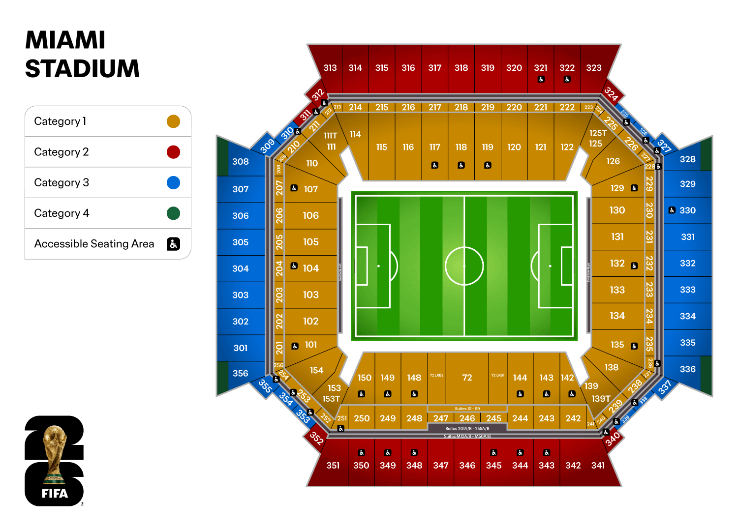 Hard Rock Stadium World Cup 2026 seating map