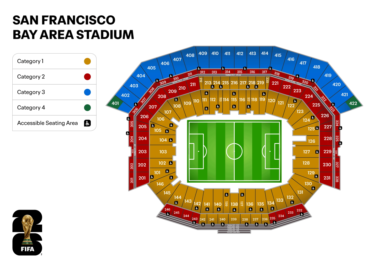 Levi's Stadium World Cup 2026 seating map