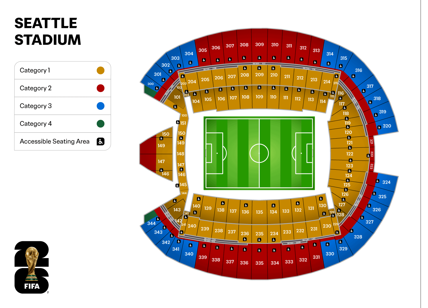 Lumen Field World Cup 2026 seating map